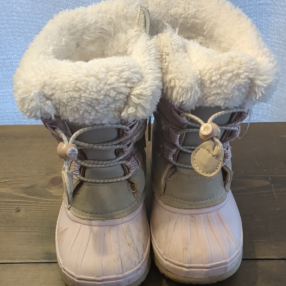 Cozy Pink and Tan Winter Boots